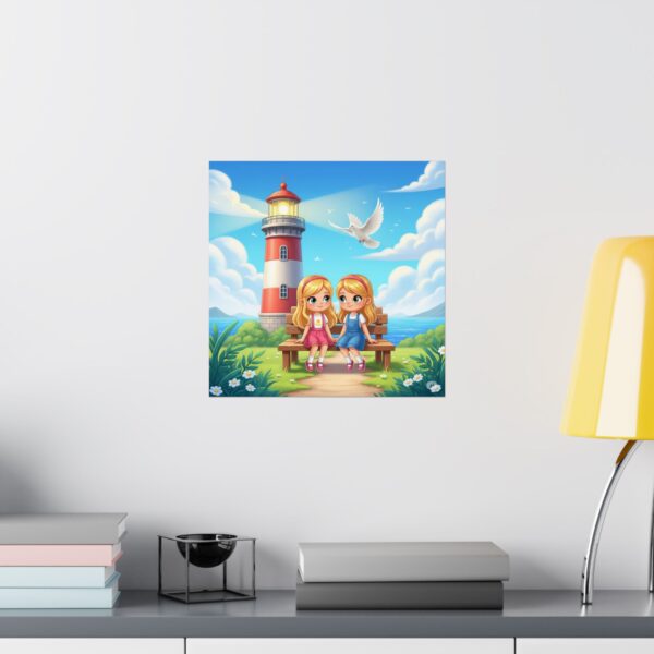Poster I Vriendinnen I Vuurtoren I Duif I Kinderkamer I Decor I Speelkamer I Slaapkamer - Afbeelding 10