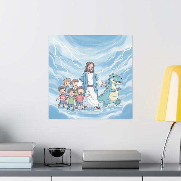 Poster I Kinderen I Dino I Veilig bij Jezus I Kinderkamer I Slaapkamer I Cadeau - Afbeelding 16
