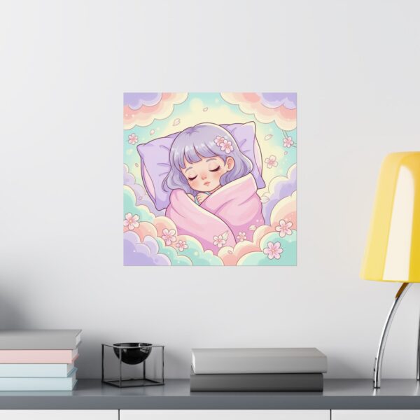 Poster I Slapend Meisje I Kinderkamer decor I Zachte pastelkleuren I Cadeau - Afbeelding 13