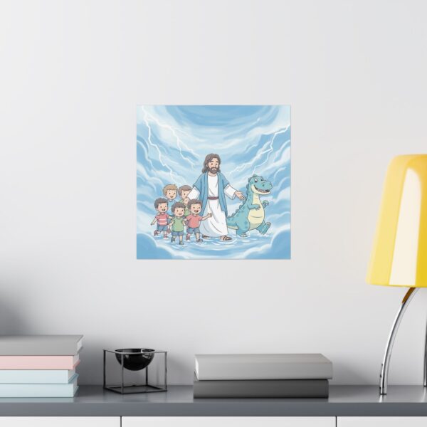 Poster I Kinderen I Dino I Veilig bij Jezus I Kinderkamer I Slaapkamer I Cadeau - Afbeelding 10