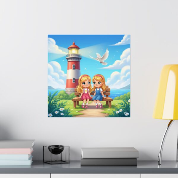 Poster I Vriendinnen I Vuurtoren I Duif I Kinderkamer I Decor I Speelkamer I Slaapkamer - Afbeelding 16
