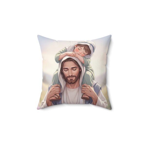 Comfortabel en Decoratief Kussen I Jongentje rustend op de schouders van Jezus I Kinderkamer Decor