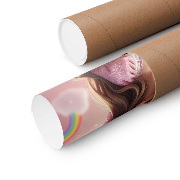 Matte Poster I Princess Art Print I Kinderkamer Decor, I Cadeau voor Kinderen I Roze - Afbeelding 3