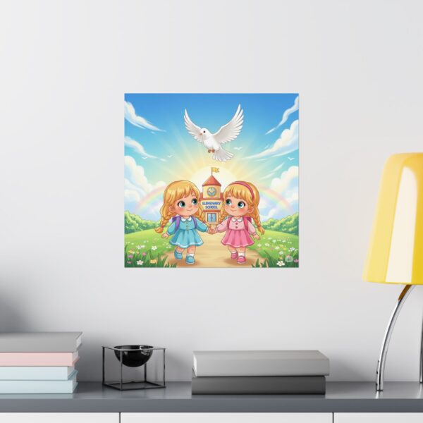Poster I Meisjes bij school I Kinderruimte decor I Basisschool - Afbeelding 13
