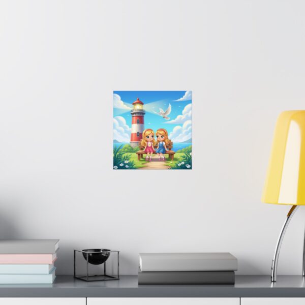 Poster I Vriendinnen I Vuurtoren I Duif I Kinderkamer I Decor I Speelkamer I Slaapkamer - Afbeelding 4