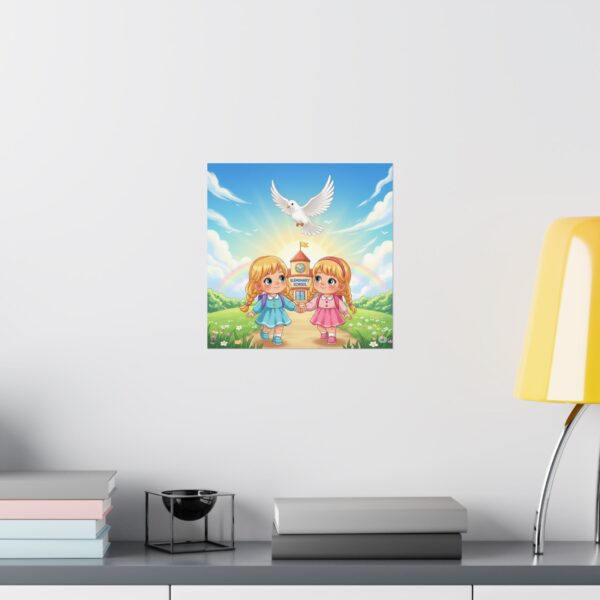 Poster I Meisjes bij school I Kinderruimte decor I Basisschool - Afbeelding 7