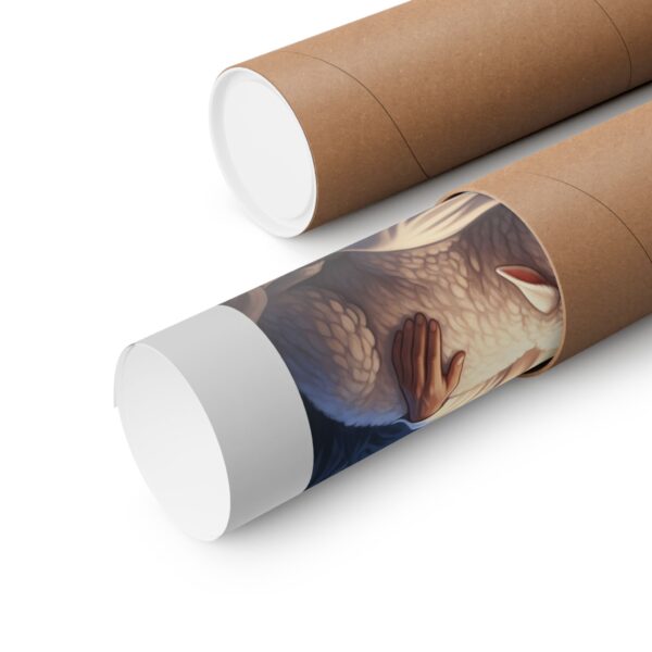 Matte Poster I Meisje slaapt veilig bij Jezus I Rustgevend I Kinderkamer - Afbeelding 3