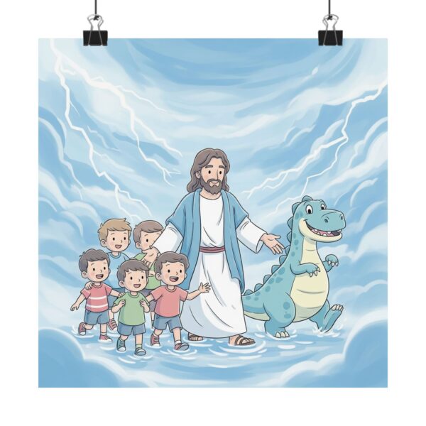 Poster I Kinderen I Dino I Veilig bij Jezus I Kinderkamer I Slaapkamer I Cadeau