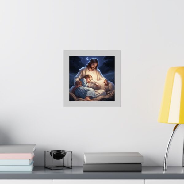 Matte Poster I Meisje slaapt veilig bij Jezus I Rustgevend I Kinderkamer - Afbeelding 7