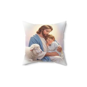Kussen I Jongen slaapt veilig bij Jezus | Kinderkamer decor I Cadeau