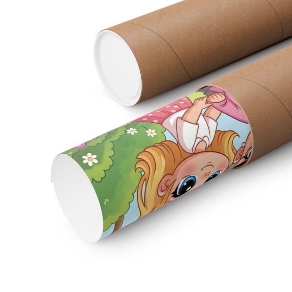 Matte Poster I Meisjes helpen oma I Kinderkamer decor I Cadeau - Afbeelding 3