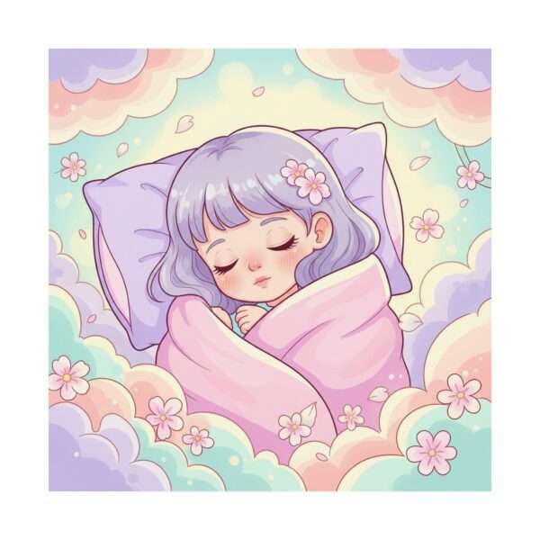 Poster I Slapend Meisje I Kinderkamer decor I Zachte pastelkleuren I Cadeau - Afbeelding 9