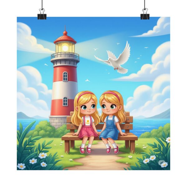 Poster I Vriendinnen I Vuurtoren I Duif I Kinderkamer I Decor I Speelkamer I Slaapkamer - Afbeelding 5
