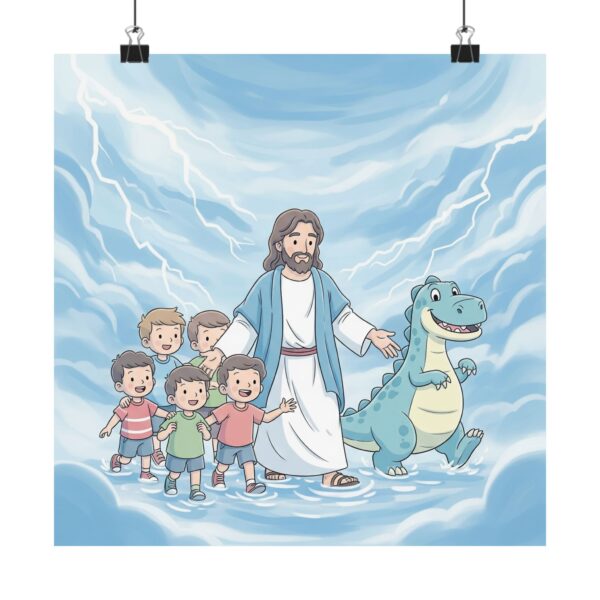 Poster I Kinderen I Dino I Veilig bij Jezus I Kinderkamer I Slaapkamer I Cadeau - Afbeelding 5