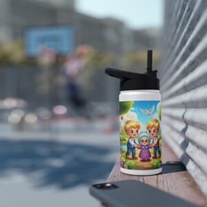 Roestvrijstalen waterfles I Jongens helpen oma I Cadeau voor kinderen I Sport I School