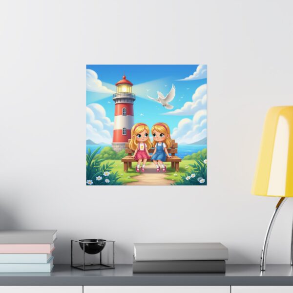 Poster I Vriendinnen I Vuurtoren I Duif I Kinderkamer I Decor I Speelkamer I Slaapkamer - Afbeelding 13