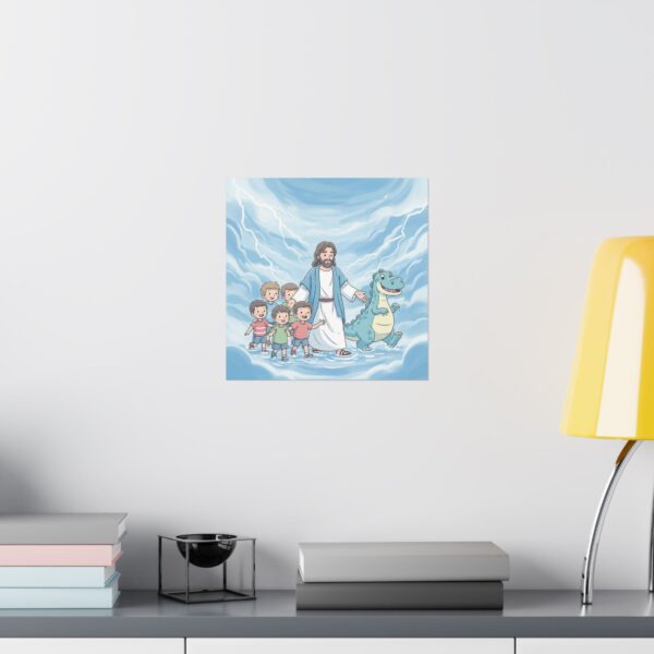 Poster I Kinderen I Dino I Veilig bij Jezus I Kinderkamer I Slaapkamer I Cadeau - Afbeelding 7