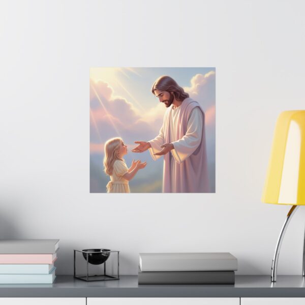 Poster I Jezus praat met meisje I Kinderkamer I Slaapkamer I Pastelkleuren - Afbeelding 13