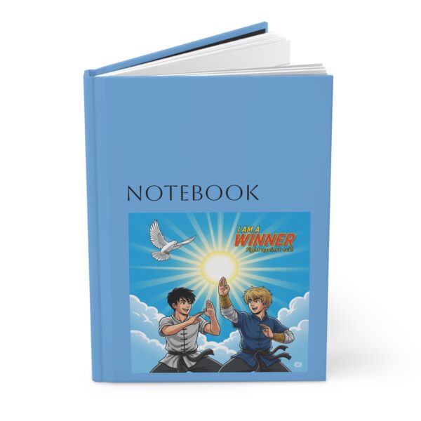 Hardcover Notitieboekje voor vechtsport I Kung Fu I  I am a winner I Cadeau I Blauwe matte afwerking - Afbeelding 4
