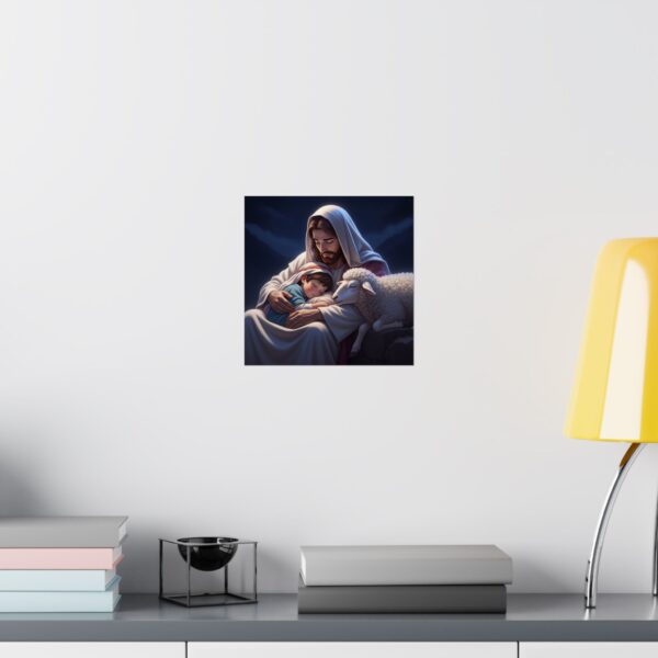Poster I Kind slaapt veilig bij Jezus I Kinderkamer decoratie I Cadeau - Afbeelding 4