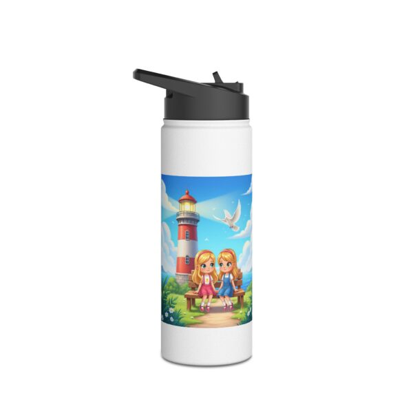 Roestvrijstalen waterfles I Vuurtoren met Meisjes | Cadeau I School en Sport - Afbeelding 7