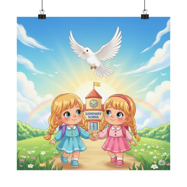 Poster I Meisjes bij school I Kinderruimte decor I Basisschool - Afbeelding 8