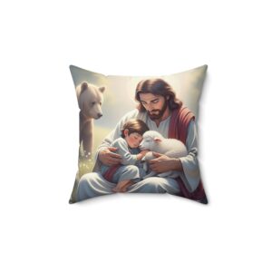Jongentje slaapt veilig bij Jezus I Schaapje I Cadeau I Kinderruimte I Kinderslaapkamer
