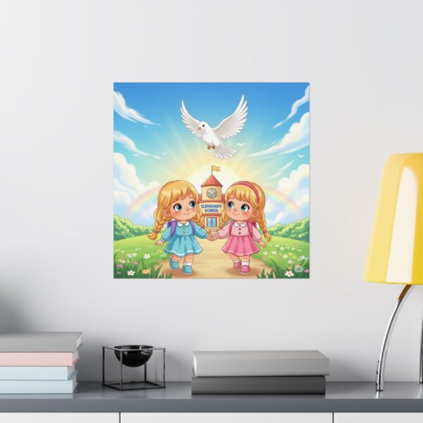 Poster I Meisjes bij school I Kinderruimte decor I Basisschool - Afbeelding 16