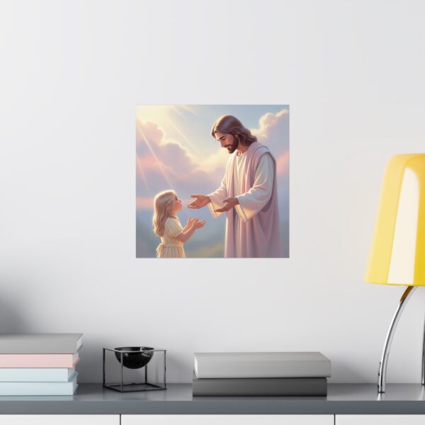 Poster I Jezus praat met meisje I Kinderkamer I Slaapkamer I Pastelkleuren - Afbeelding 10