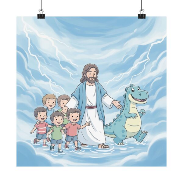 Poster I Kinderen I Dino I Veilig bij Jezus I Kinderkamer I Slaapkamer I Cadeau - Afbeelding 8