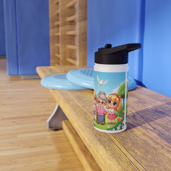 Waterfles voor kinderen I Meisjes helpen omaatje I  Buitenplezier I School I Sport I Cadeau - Afbeelding 2