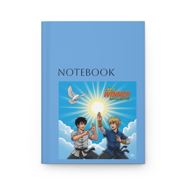Hardcover Notitieboekje voor vechtsport I Kung Fu I  I am a winner I Cadeau I Blauwe matte afwerking - Afbeelding 2