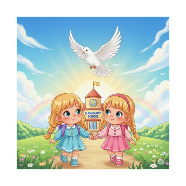 Poster I Meisjes bij school I Kinderruimte decor I Basisschool - Afbeelding 12