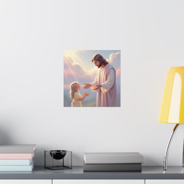 Poster I Jezus praat met meisje I Kinderkamer I Slaapkamer I Pastelkleuren - Afbeelding 7