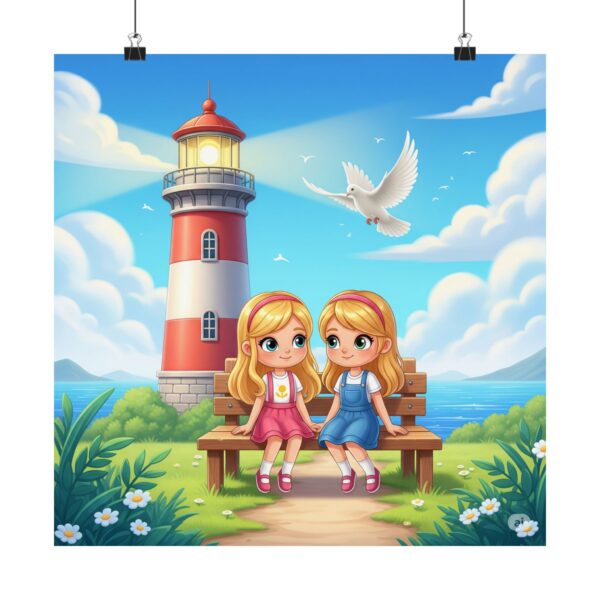 Poster I Vriendinnen I Vuurtoren I Duif I Kinderkamer I Decor I Speelkamer I Slaapkamer - Afbeelding 11