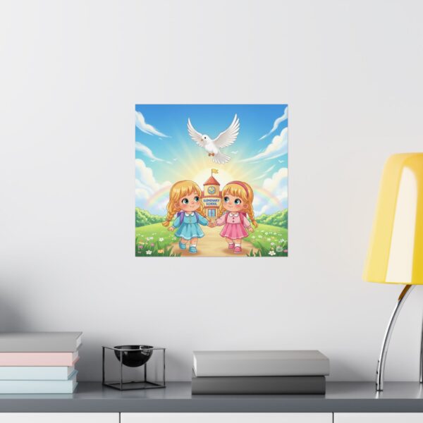 Poster I Meisjes bij school I Kinderruimte decor I Basisschool - Afbeelding 10