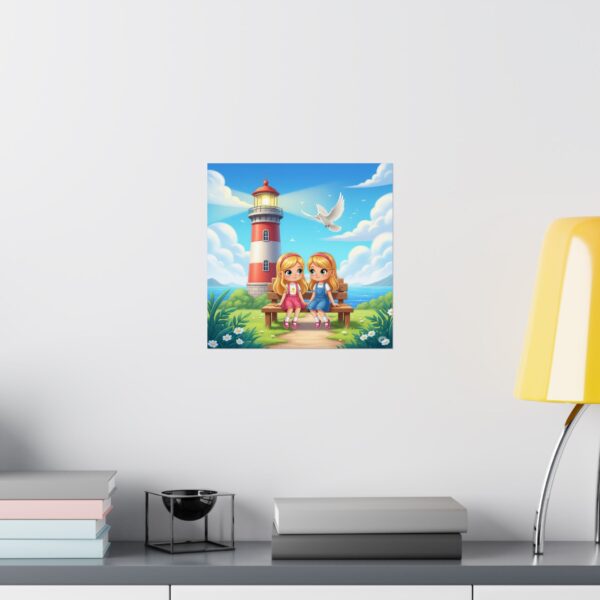 Poster I Vriendinnen I Vuurtoren I Duif I Kinderkamer I Decor I Speelkamer I Slaapkamer - Afbeelding 7
