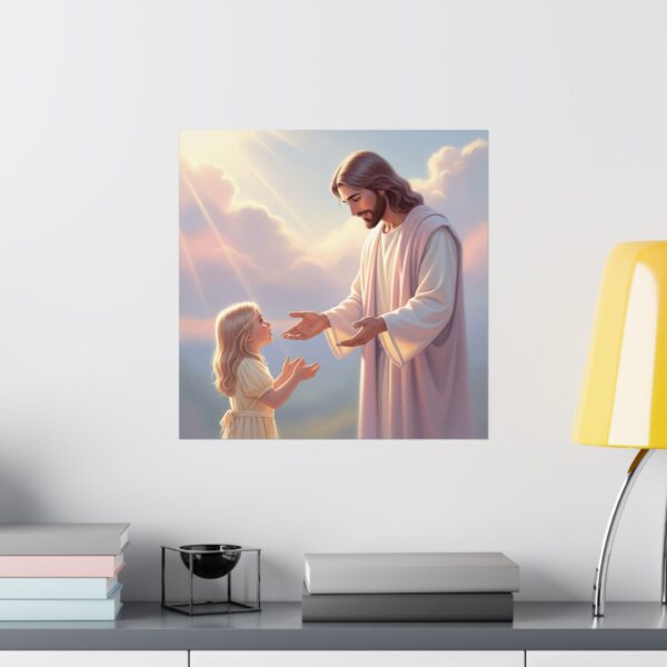 Poster I Jezus praat met meisje I Kinderkamer I Slaapkamer I Pastelkleuren - Afbeelding 16