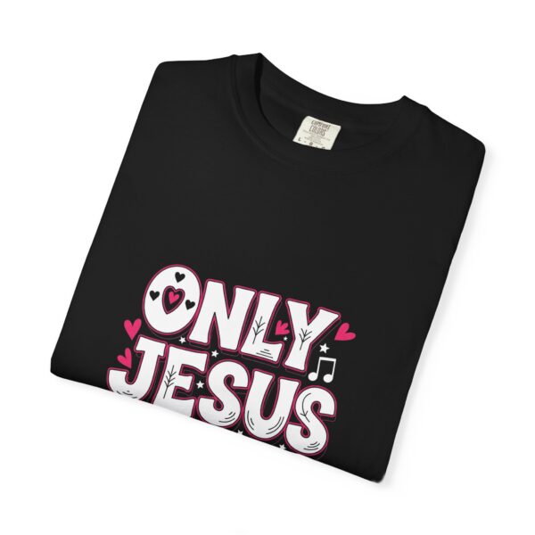 T-shirt I Only Jesus Can I Zwart en Roze - Afbeelding 4