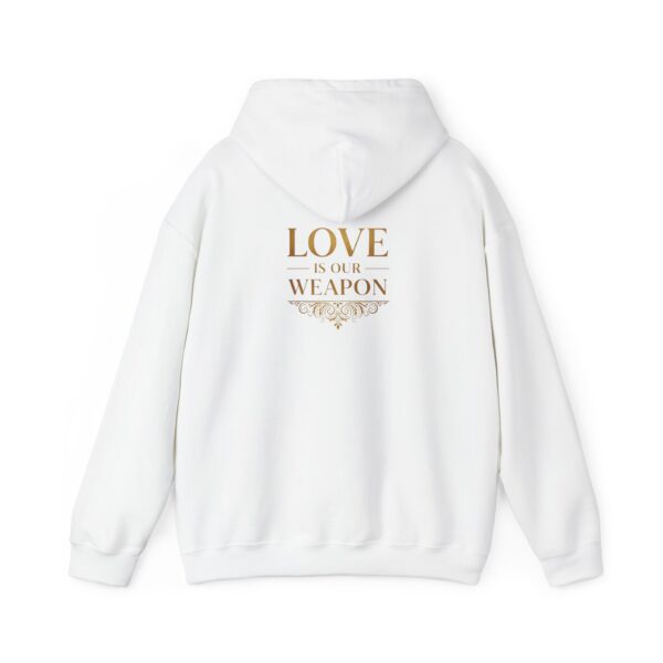 Hoodie I Love is our weapon I Unisex I Gold I Dagelijkse kleding I Diverse kleuren - Afbeelding 2