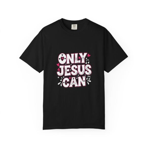 T-shirt I Only Jesus Can I Zwart en Roze - Afbeelding 3